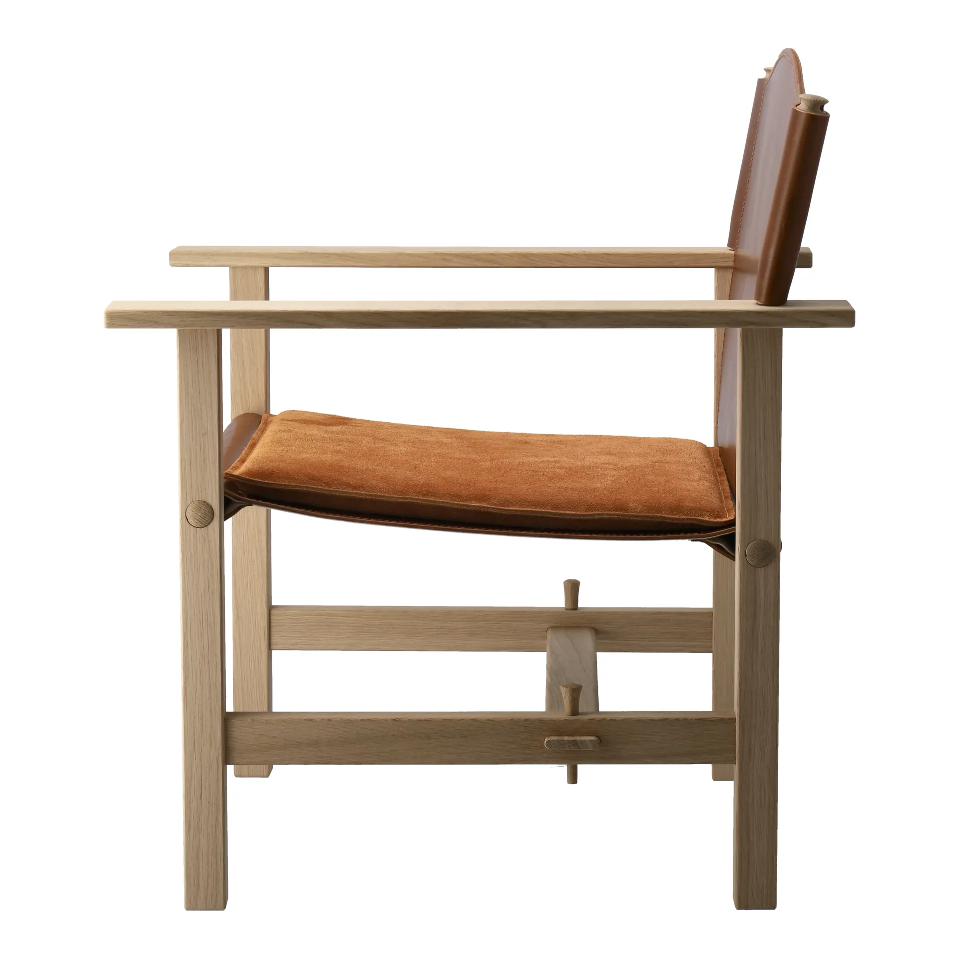 Fotel Ferdinand, Dąb-nieobrobiony-skóra Tärnsjö cognac Gärsnäs