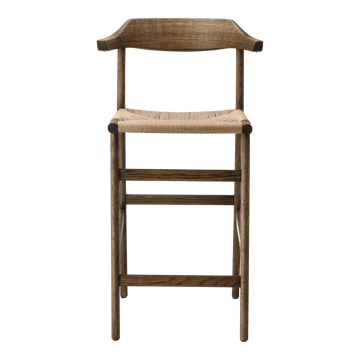 Krzesło barowe Hedda - Dąb-black-sznurek papierowy natur - Gärsnäs