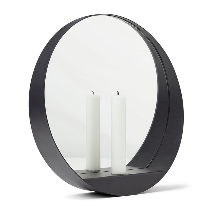 Glim mirror/świecznik Ø28 cm, Czarny Gejst