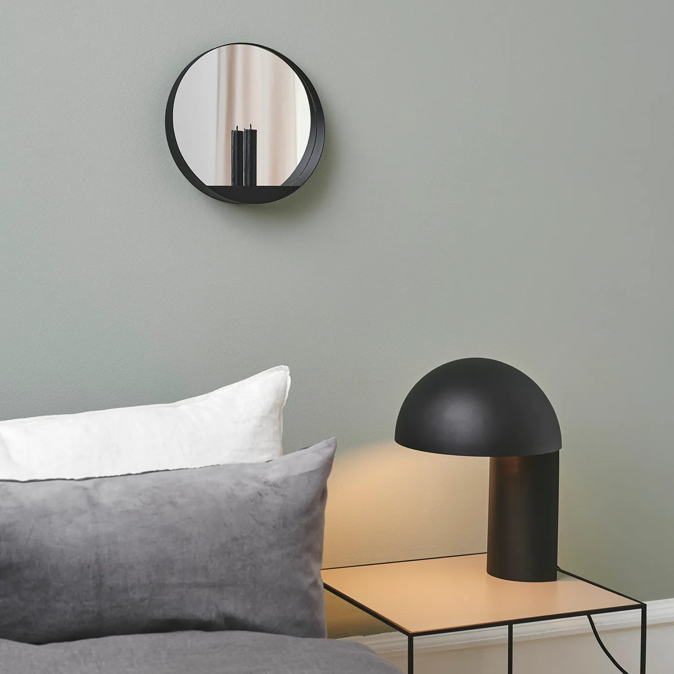 Glim mirror/świecznik Ø28 cm, Czarny Gejst