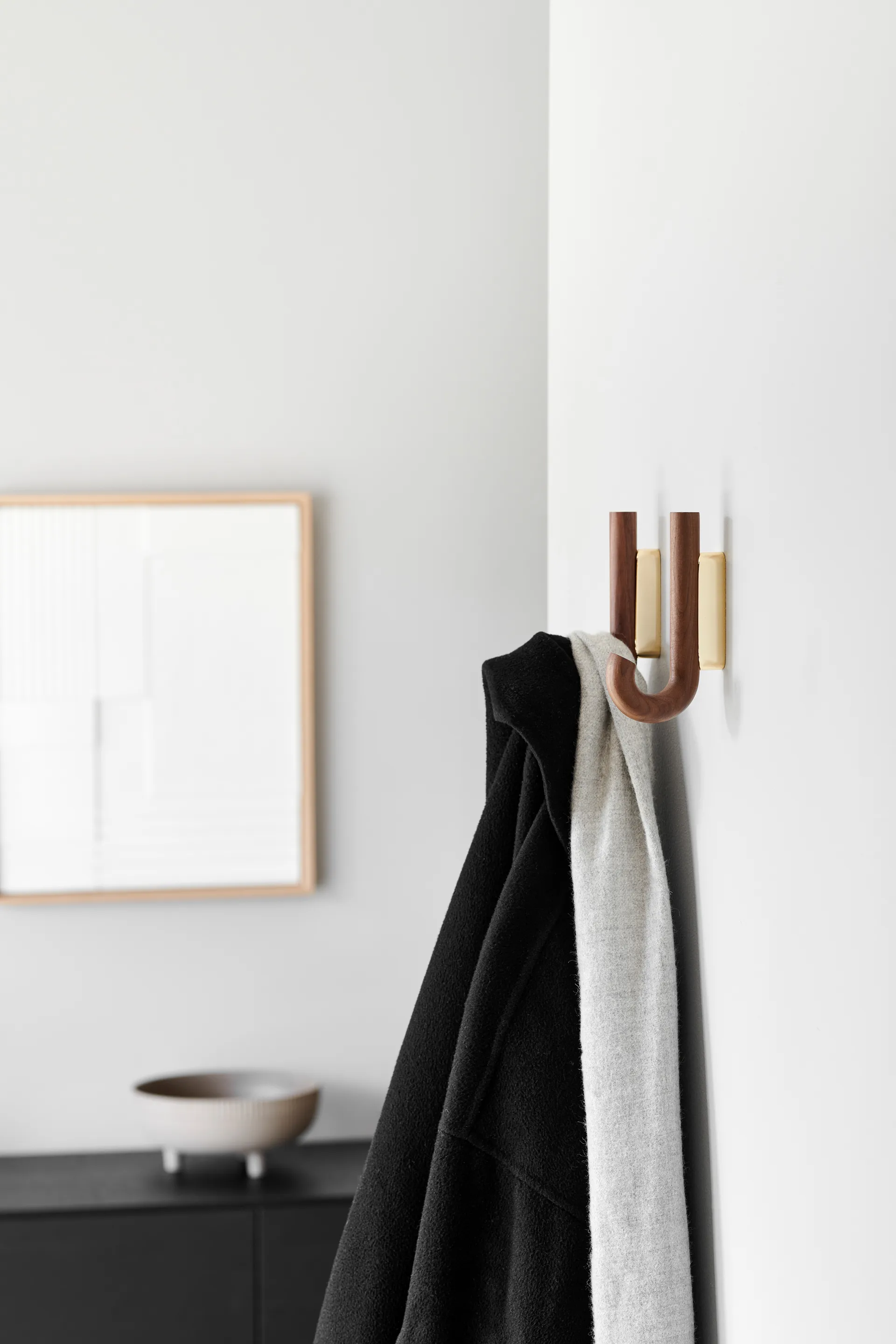 Hook - haczyk mini 13,3 cm, Orzech włoski-mosiądz Gejst