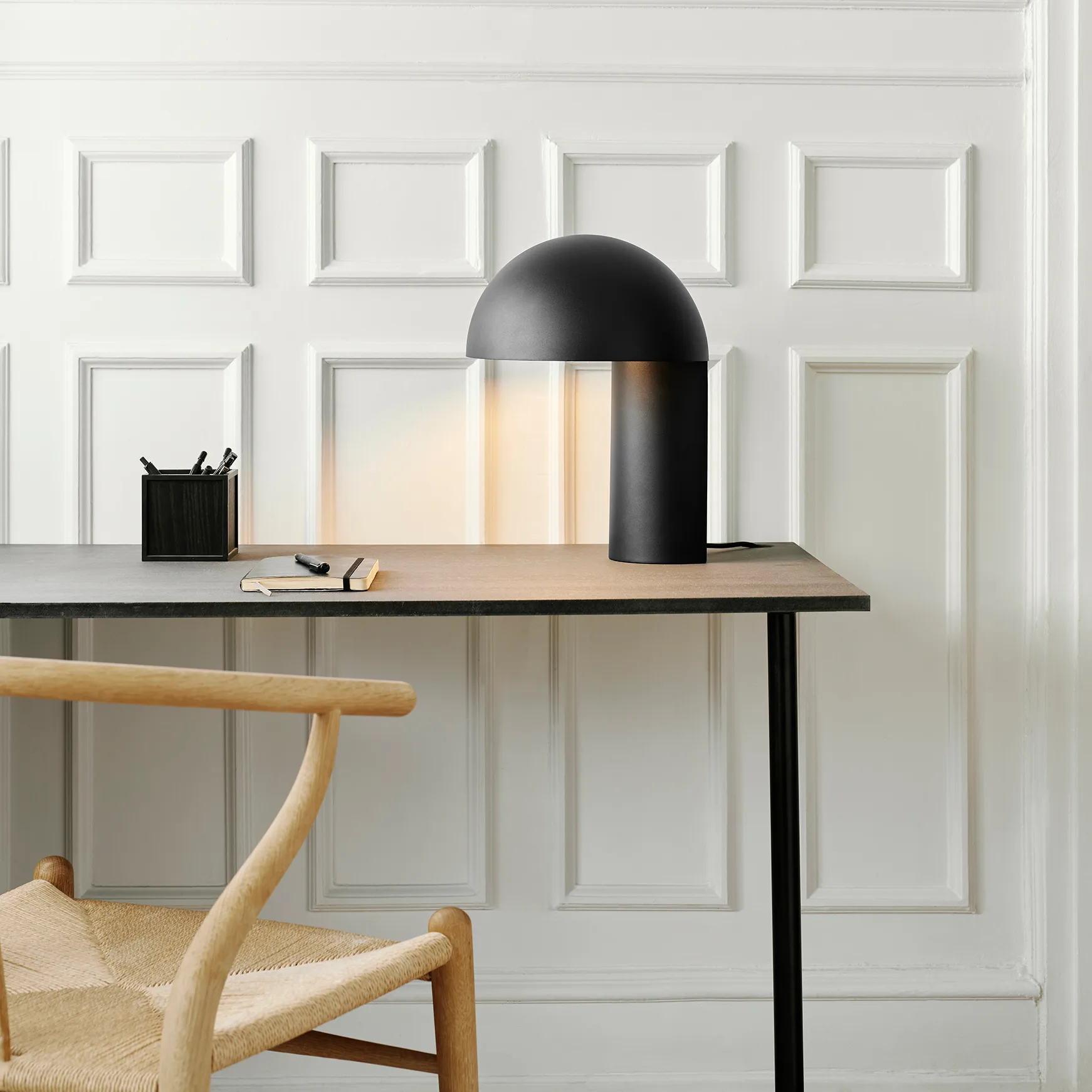 Lampa stołowa Leery 40 cm, Czarny Gejst