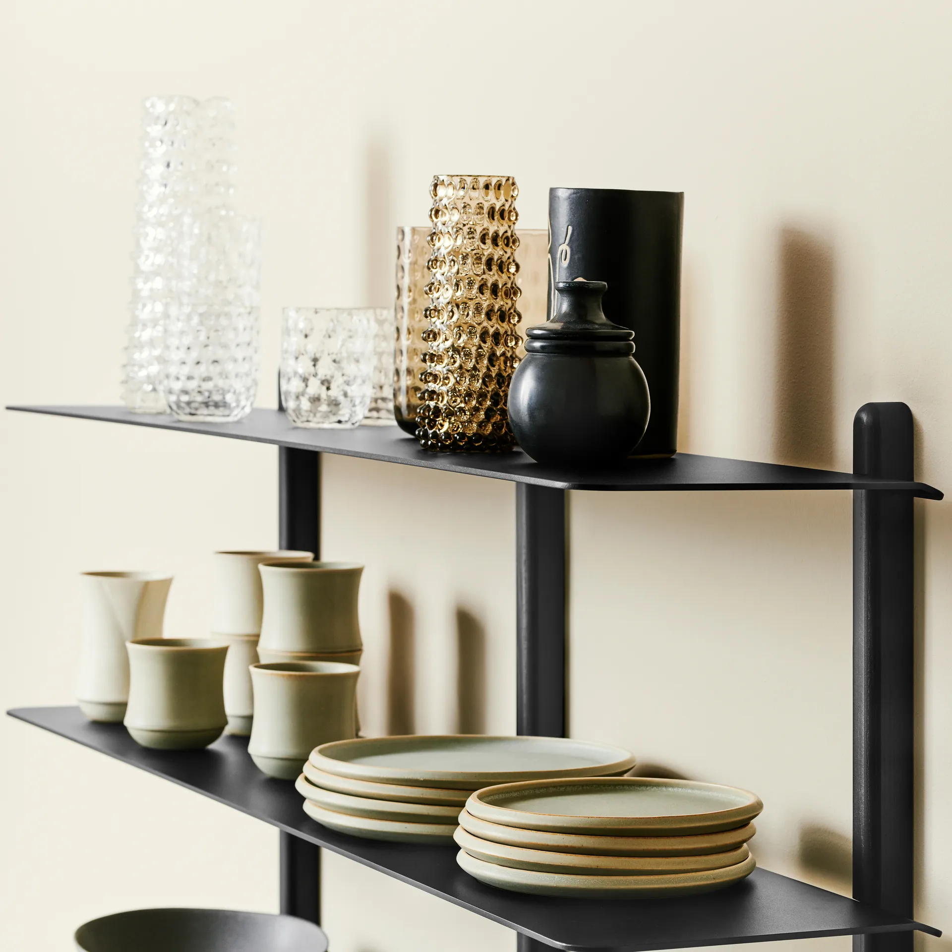 Nivo półka D large, Czarny Bejcowany popielato-czarny Gejst