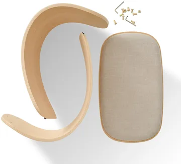 Stołek Luno 48×28×72 cm - Dąb-beżowy materiał - Gejst