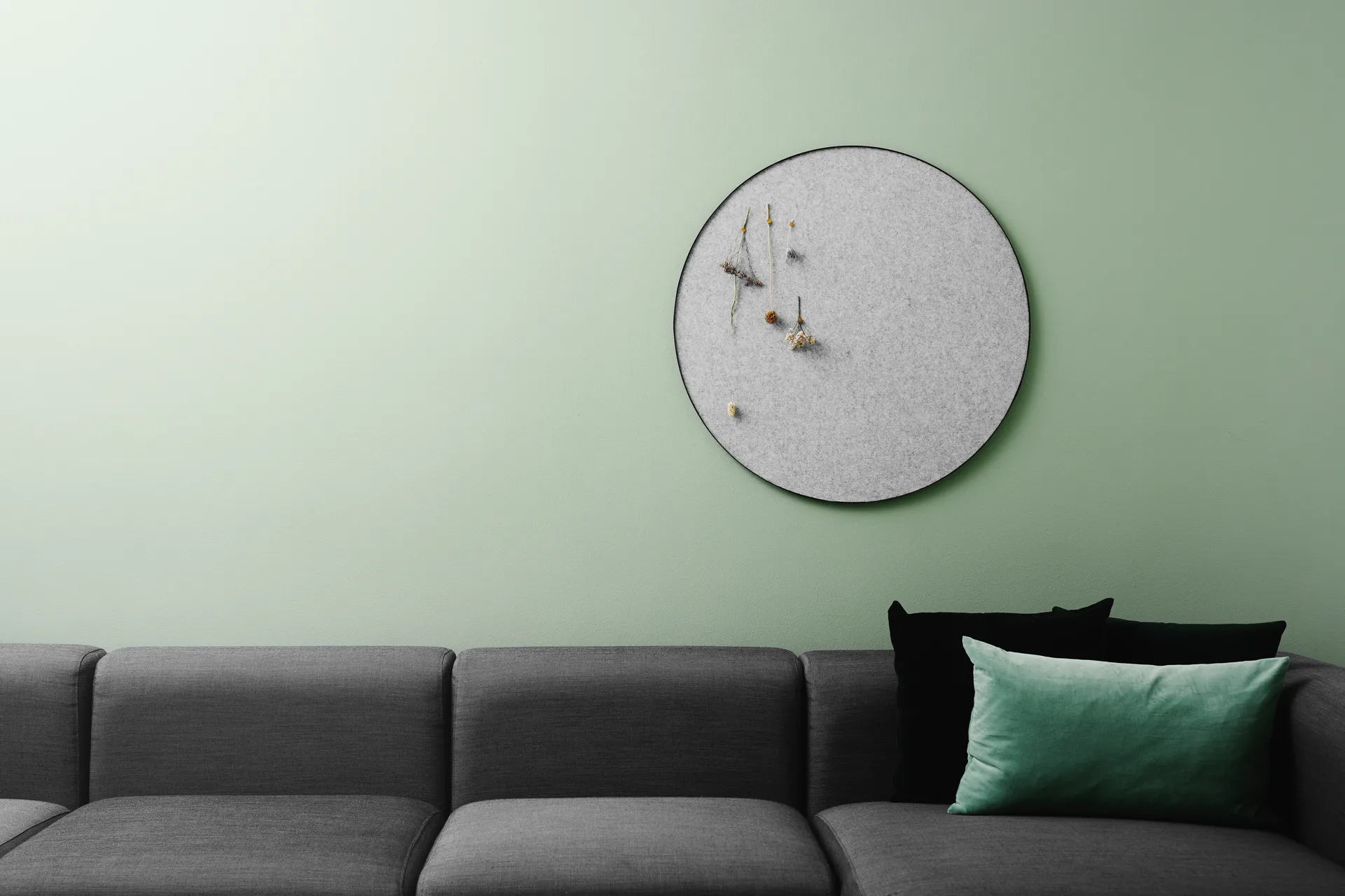 Tablica ścienna Retell Ø80 cm, Jasnoszary Gejst