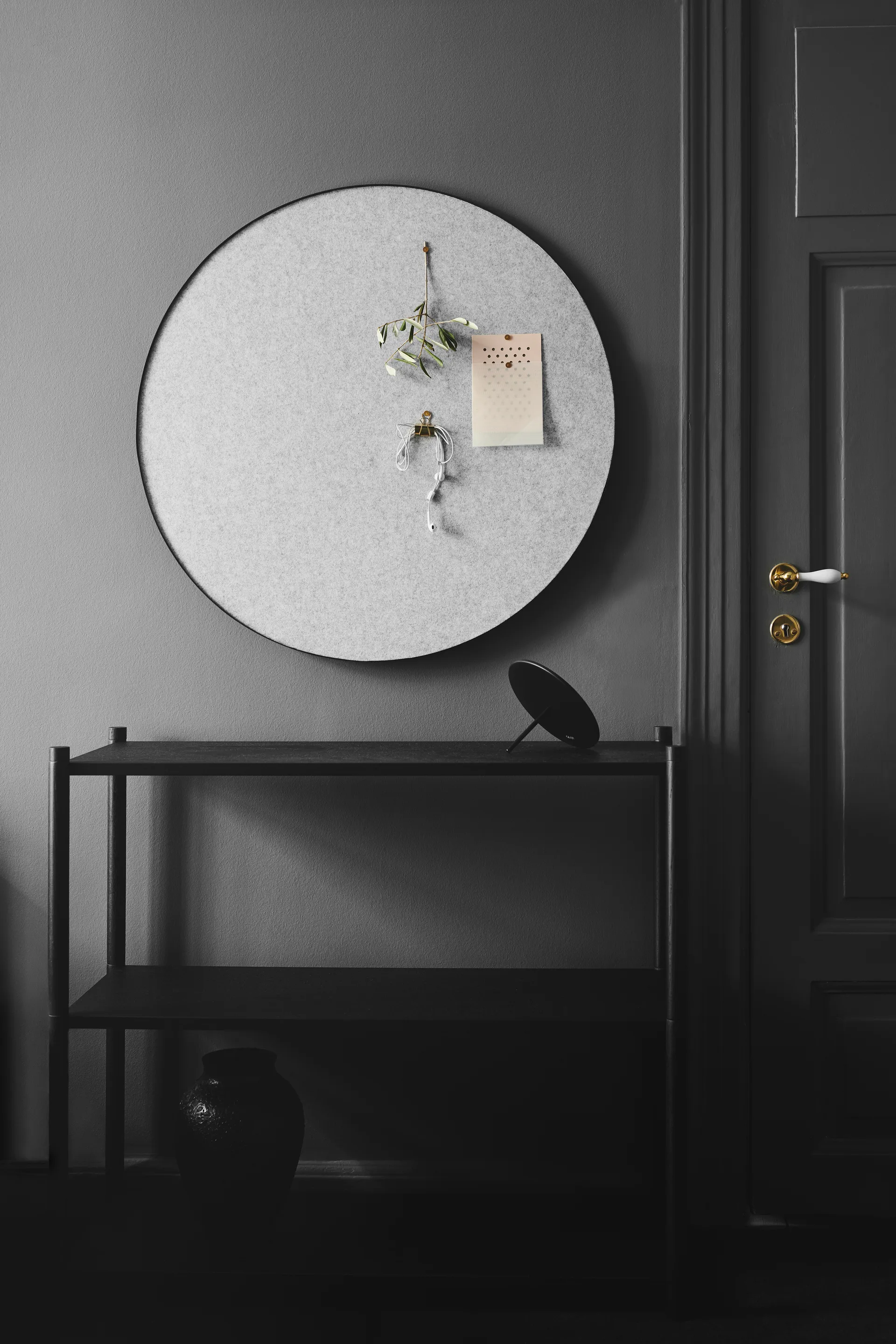 Tablica ścienna Retell Ø80 cm, Jasnoszary Gejst