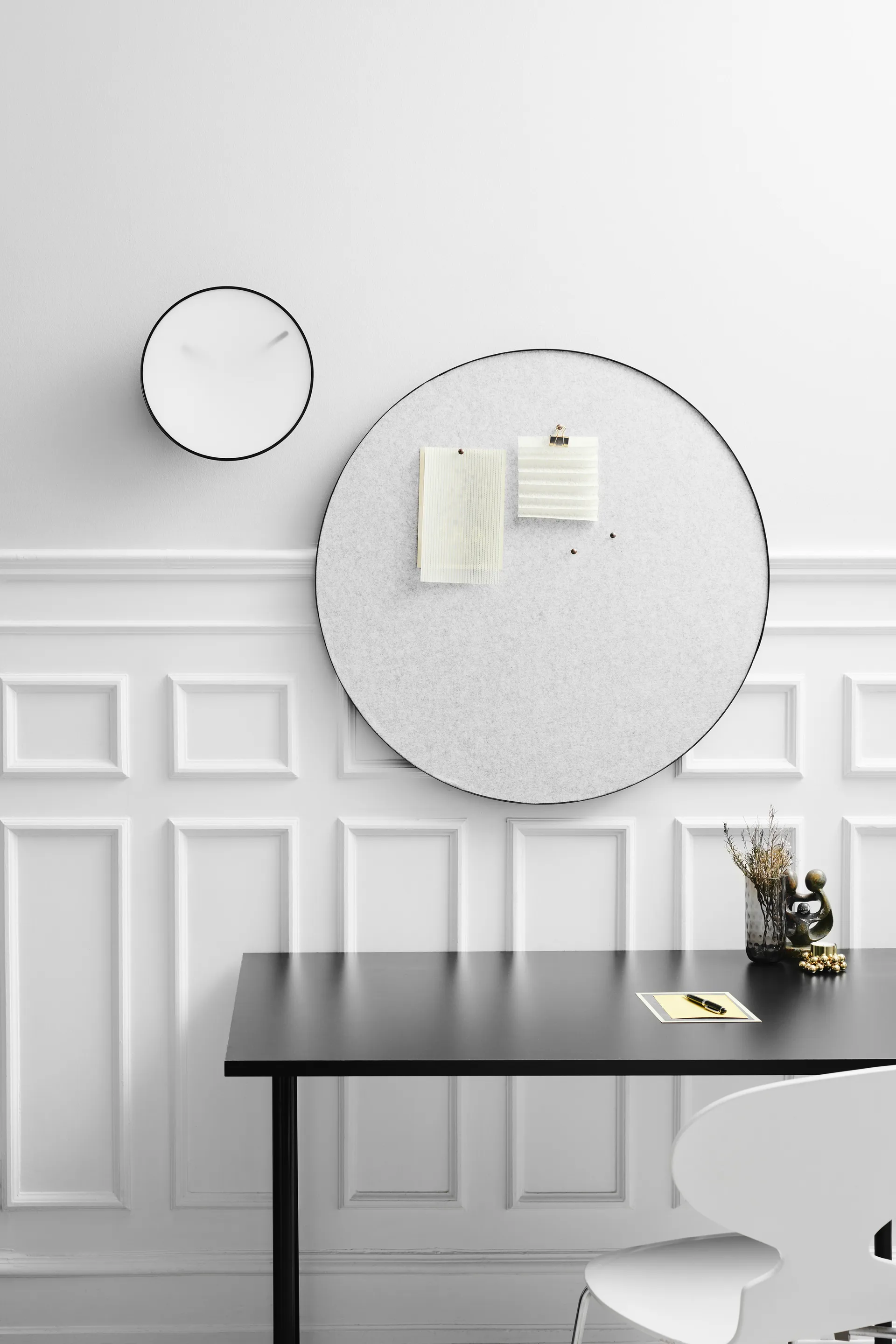 Tablica ścienna Retell Ø80 cm, Jasnoszary Gejst