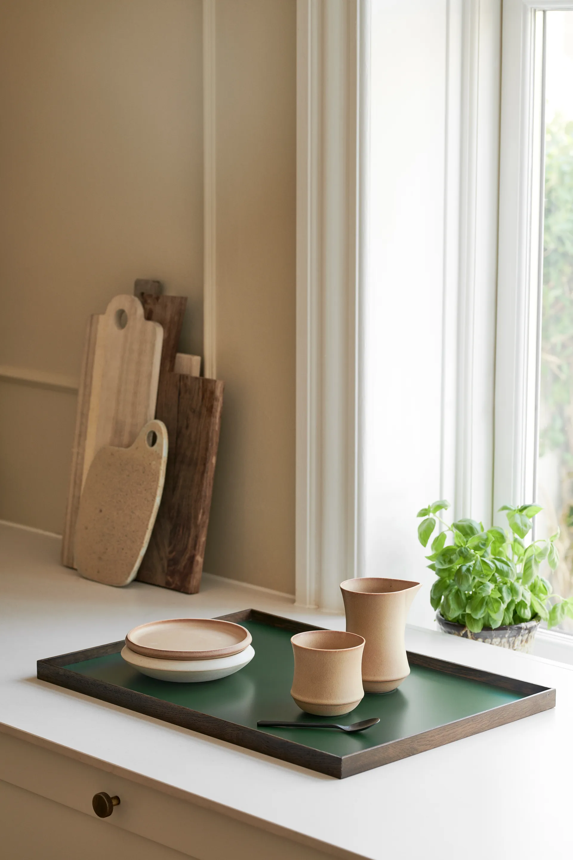 Taca duża Frame 35,5x50,6 cm, Wędzony dąb-zielony Gejst