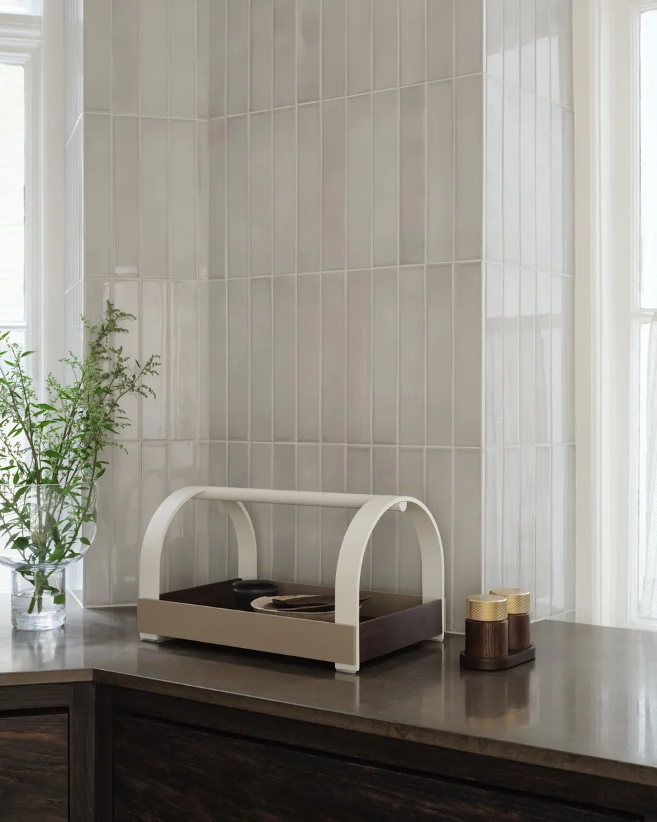 Taca z uchwytami Kydo 40,5×27×23,5 cm, Ciemny dąb-beige white Gejst