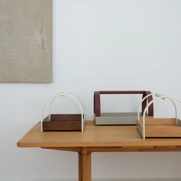 Taca z uchwytami Kydo 40,5×27×23,5 cm - Dąb-beige white - Gejst