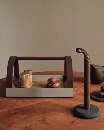 Taca z uchwytami Kydo 40,5×27×23,5 cm - Dąb-grey burgundy - Gejst