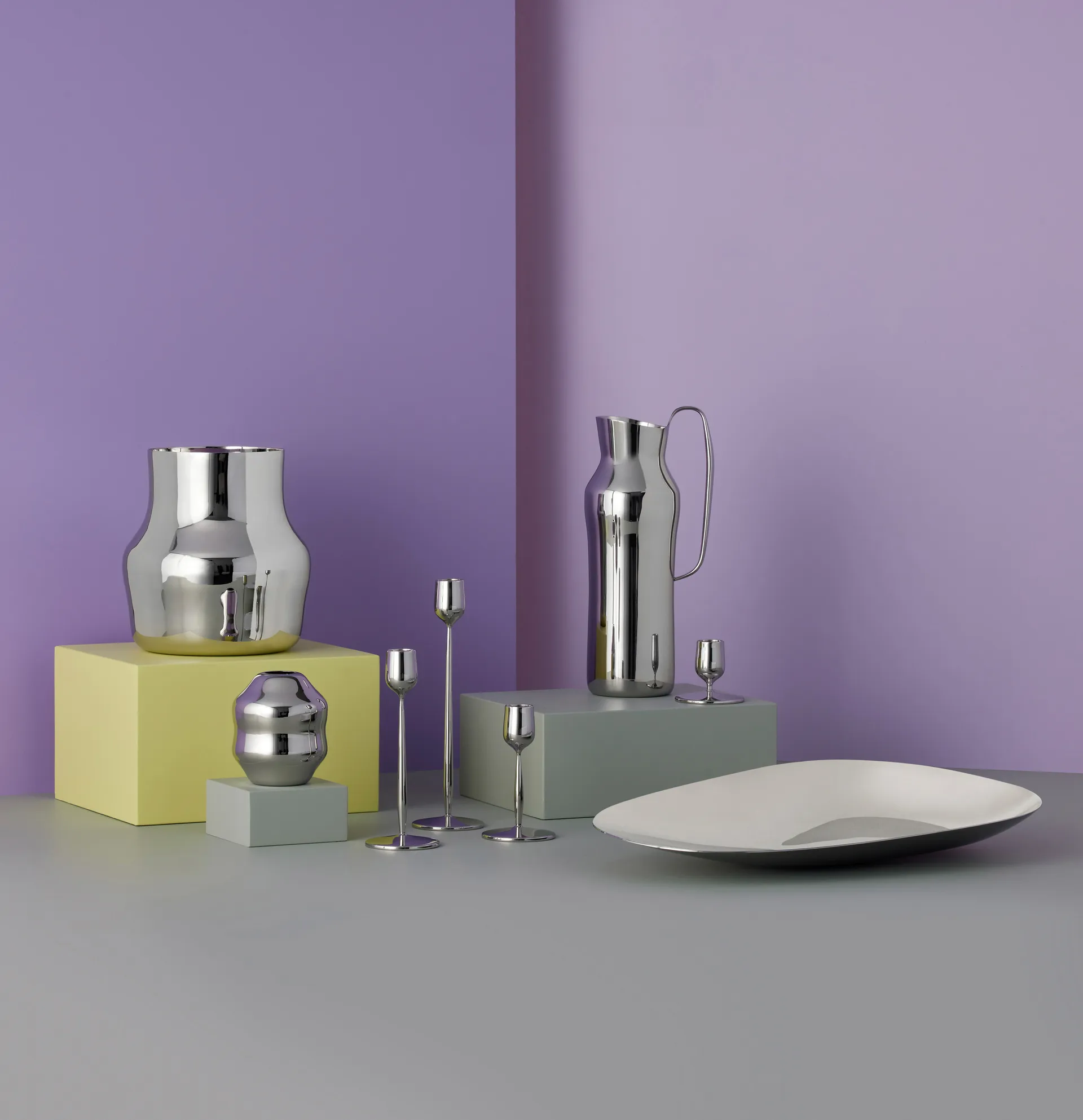 Karafka Dorotea 30 cm, Błyszcząca stal Gense