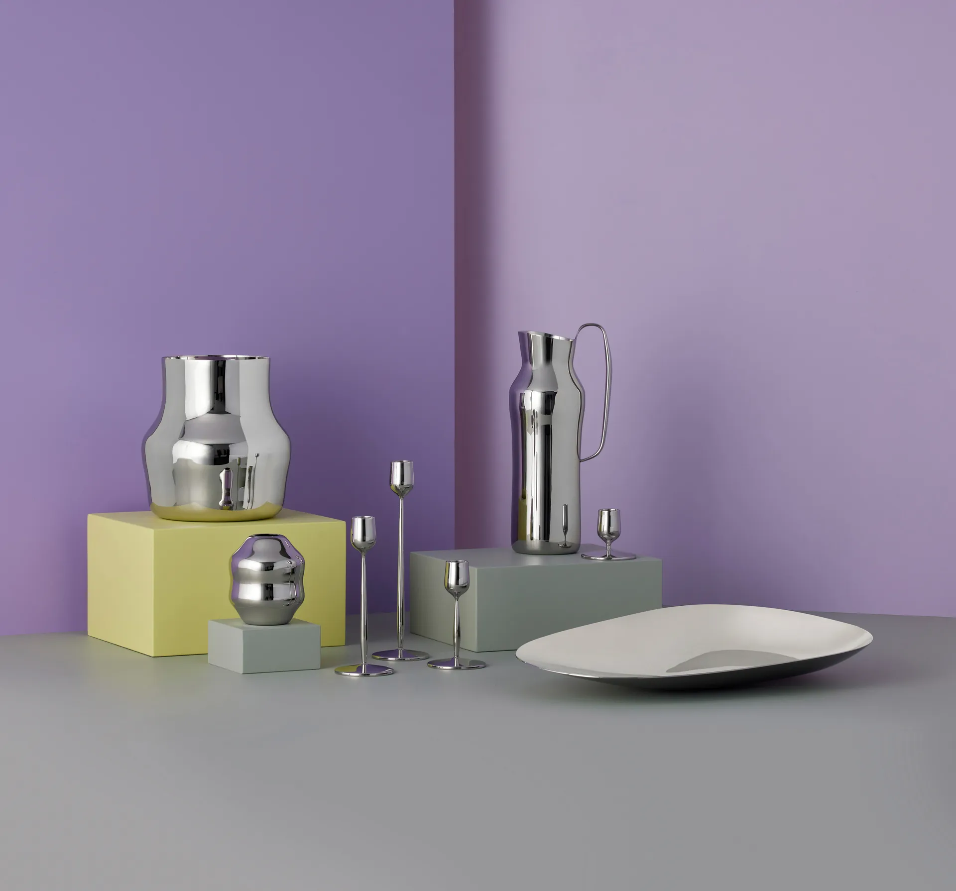 Świecznik Dorotea 5,5 cm, Błyszcząca stal Gense