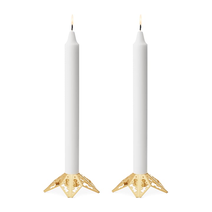 2022 świecznik 2 części, pozłacany Georg Jensen