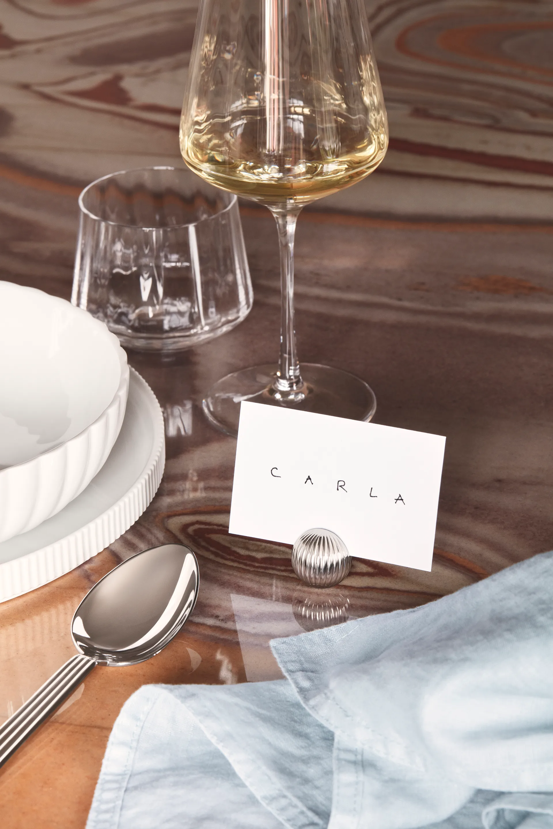 Bernadotte uchwyt na winietki 4-pak, Chromowane Georg Jensen