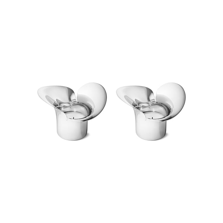 Bloom Botanica lampion na świecę 2-pack - Stal nierdzewna - Georg Jensen