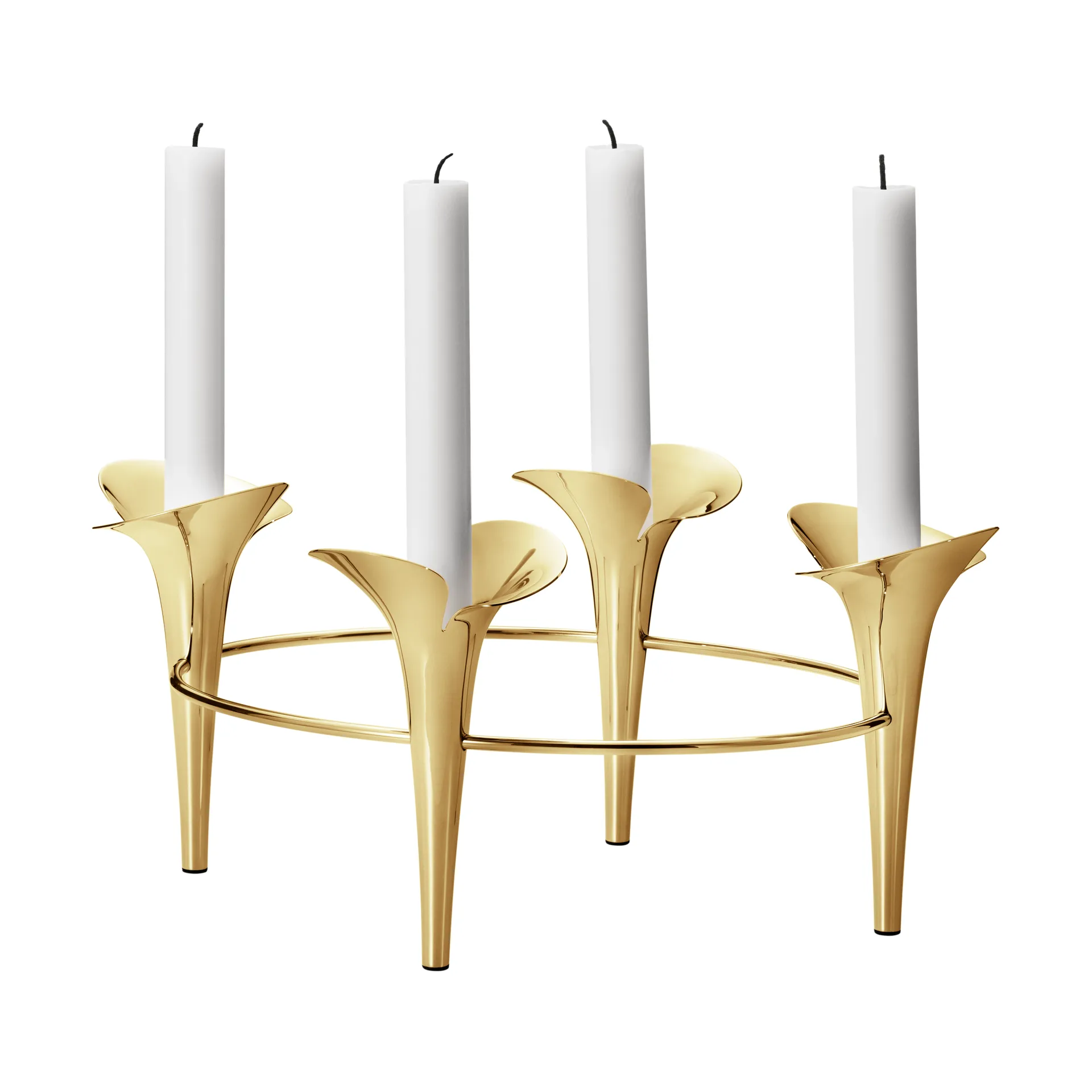 Bloom świecznik Ø28 cm, Złoty Georg Jensen