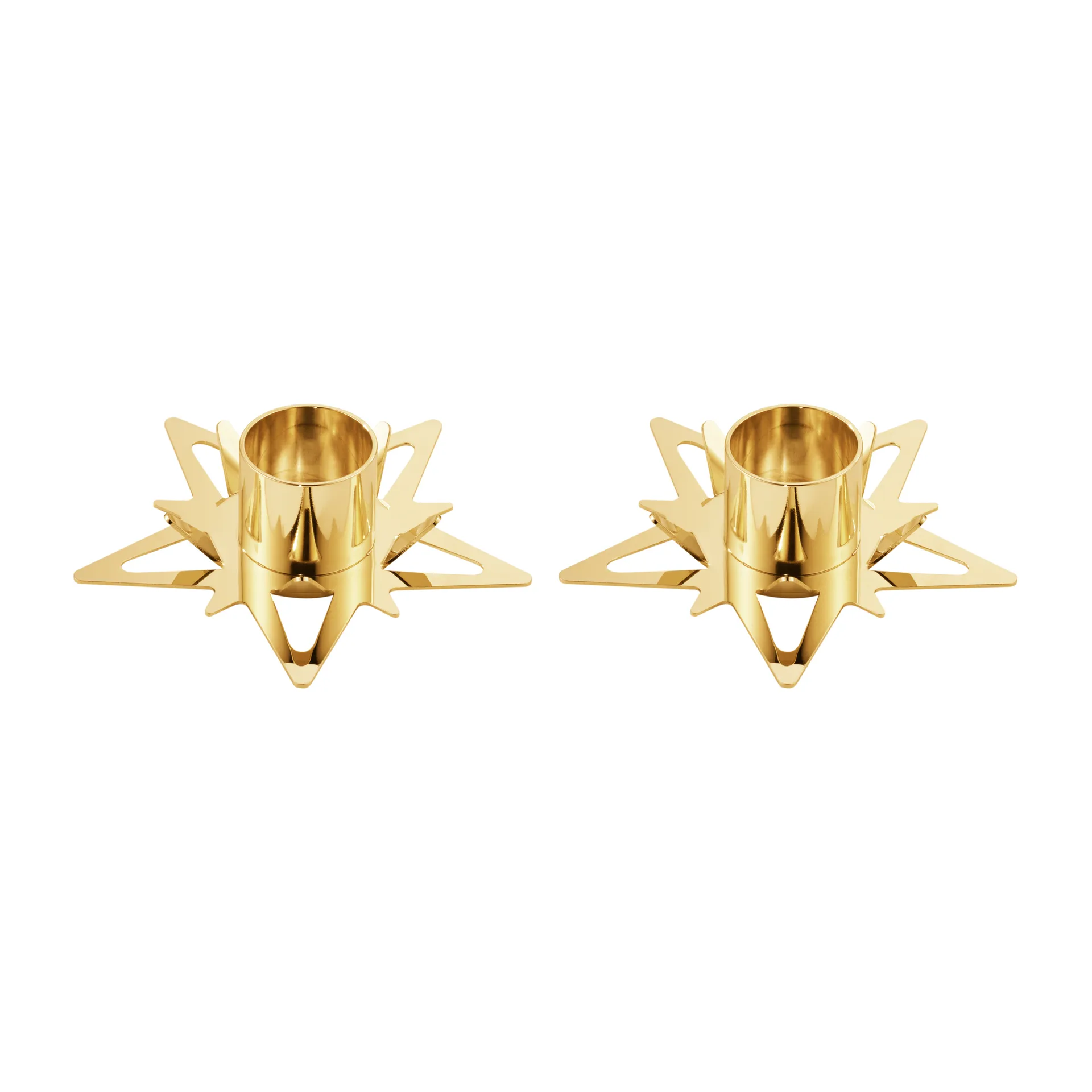 Classic christmas star świecznik Ø9 cm 2 szt., Złoty Georg Jensen