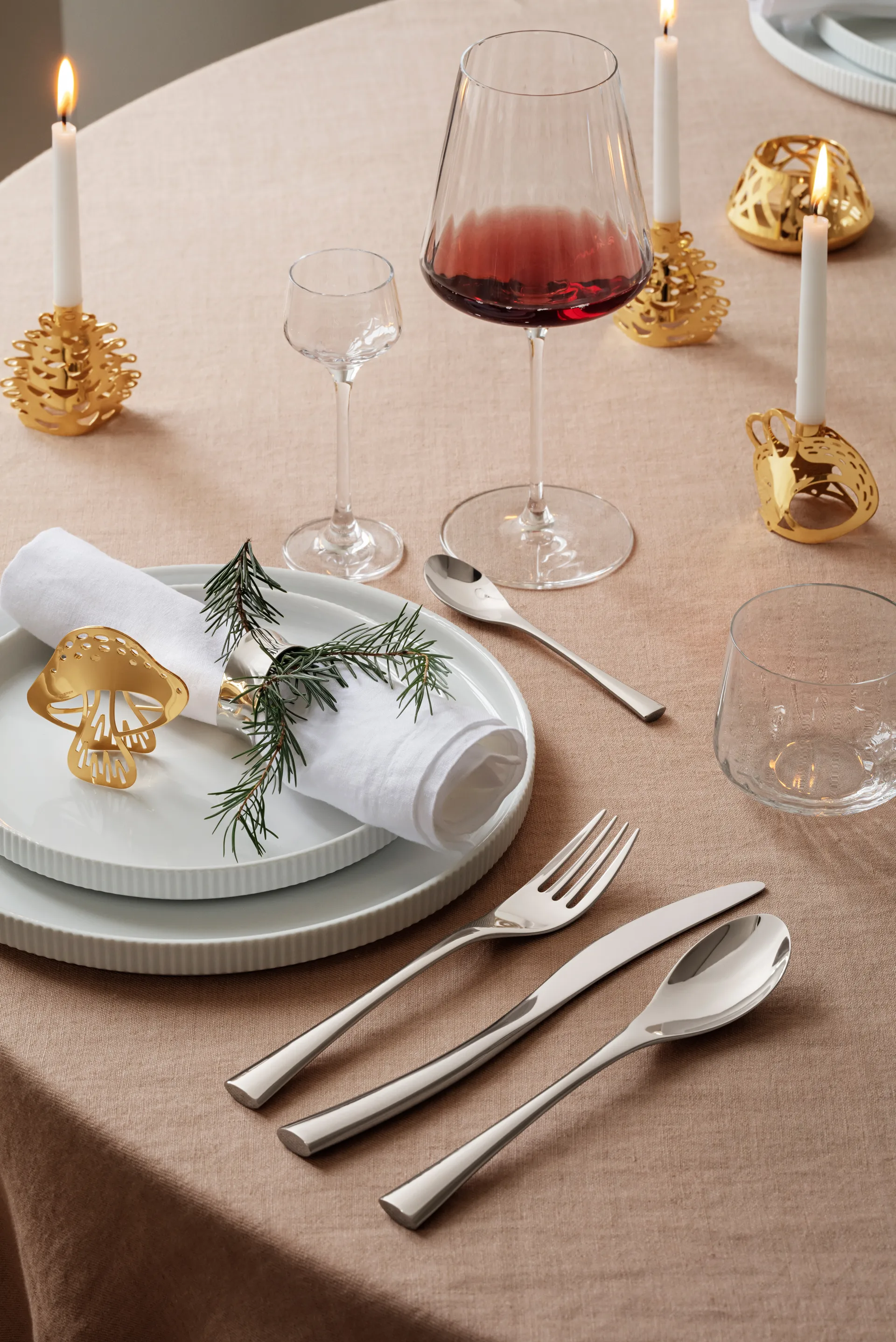 Cobra obrączka na serwetki 2 szt., Nierdzewny stal Georg Jensen