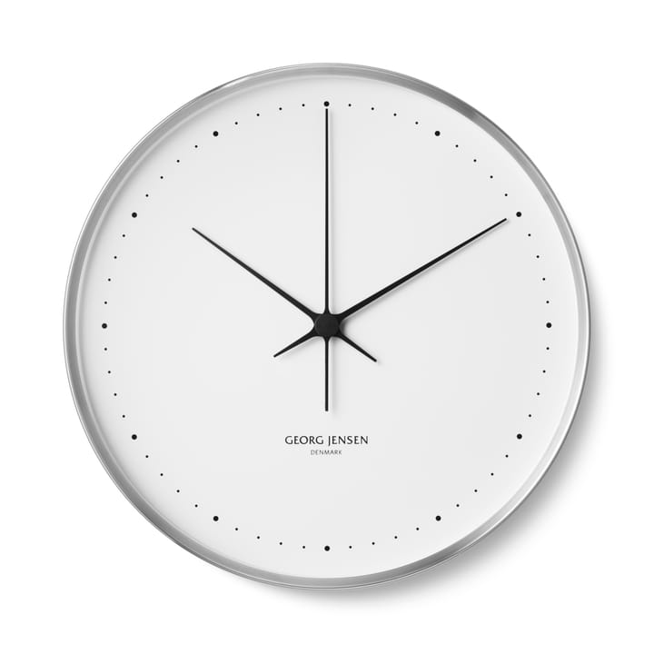 Henning koppel zegar ścienny Ø 40 cm - Stalowo-biała - Georg Jensen
