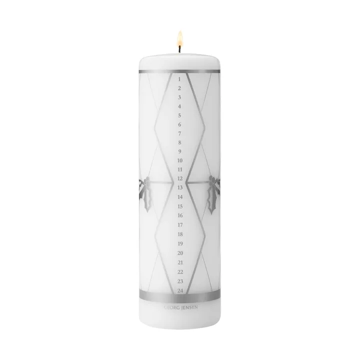 Kalendarzowa świeca na 2026 rok - Srebrny nadruk - Georg Jensen