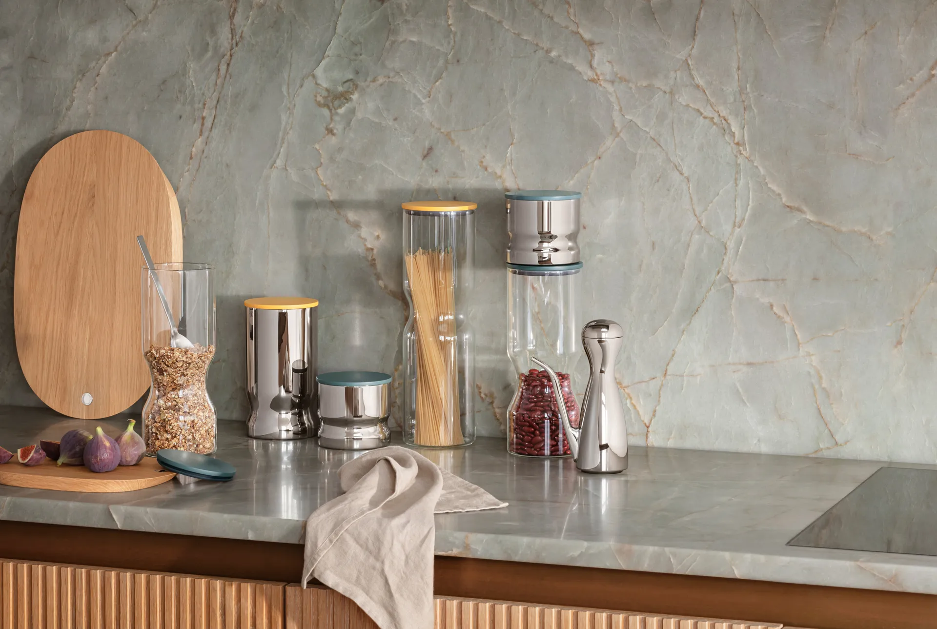 Pojemnik Alfredo large 1,5 L, Szklany-zielony Georg Jensen