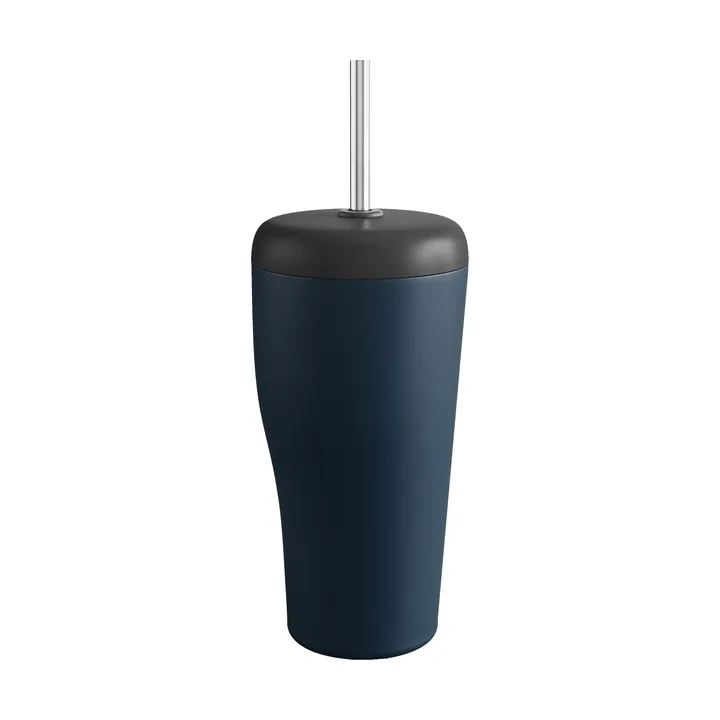 Sky kubek termiczny ze słomką 400 ml - Niebieski - Georg Jensen