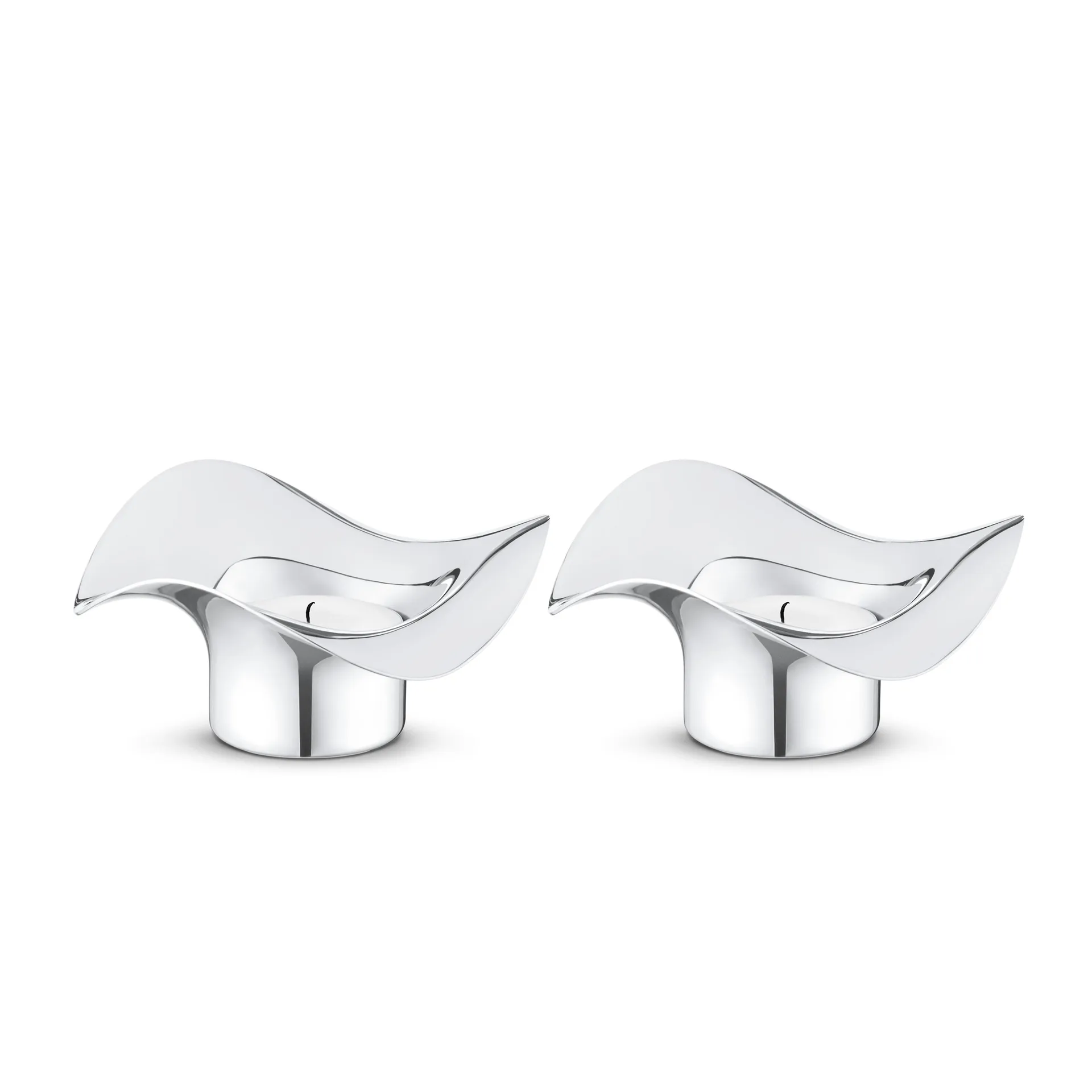 Świecznik Cobra 2-pack, stal nierdzewna Georg Jensen