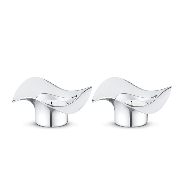 Świecznik Cobra 2-pack - stal nierdzewna - Georg Jensen