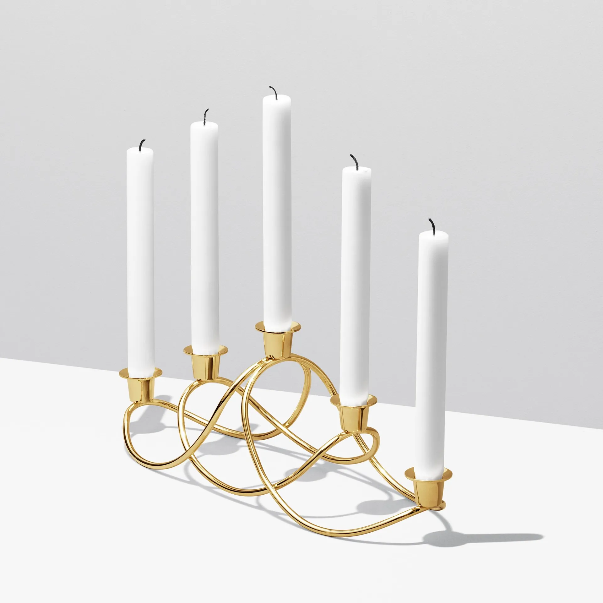 Świecznik Harmony , pozłacany Georg Jensen