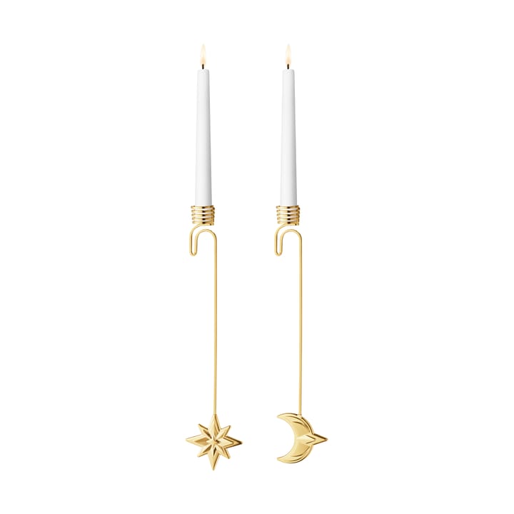Świecznik Księżyc i gwiazda 2024, Pozłacany Georg Jensen