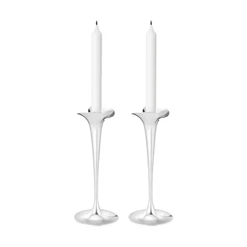 Świeczniki do świec stołowych - Stal nierdzewna, duże, 2 szt. - Georg Jensen