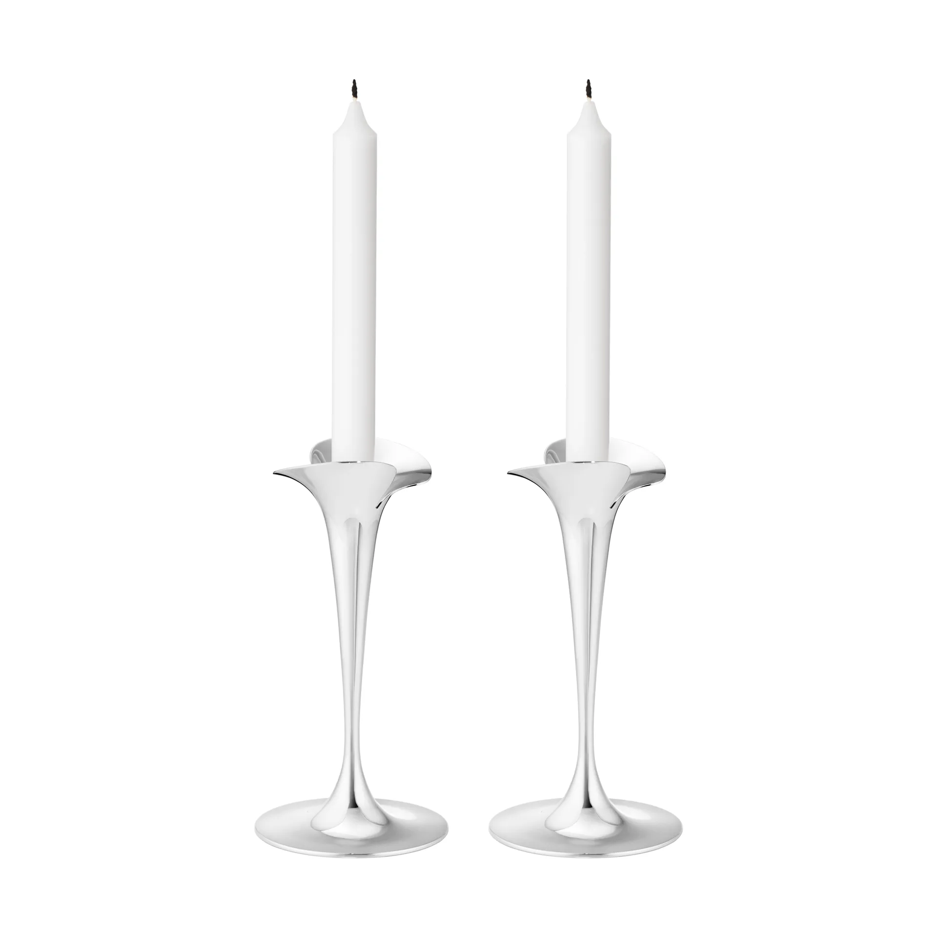Świeczniki do świec stołowych, Stal nierdzewna, małe, 2 szt. Georg Jensen