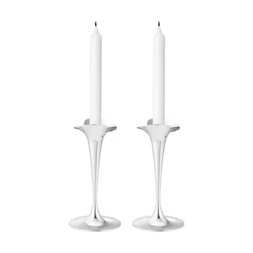 Świeczniki do świec stołowych - Stal nierdzewna, małe, 2 szt. - Georg Jensen