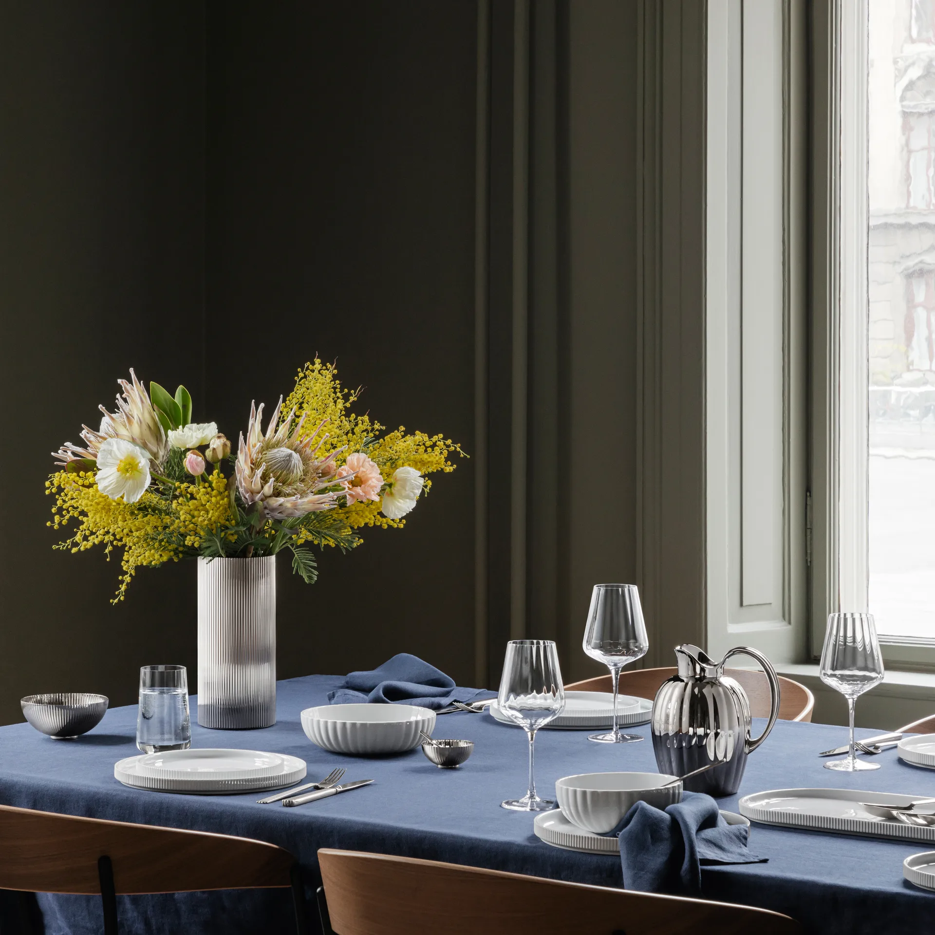 Talerz matowy Bernadotte Ø26 cm, Porcelana Georg Jensen