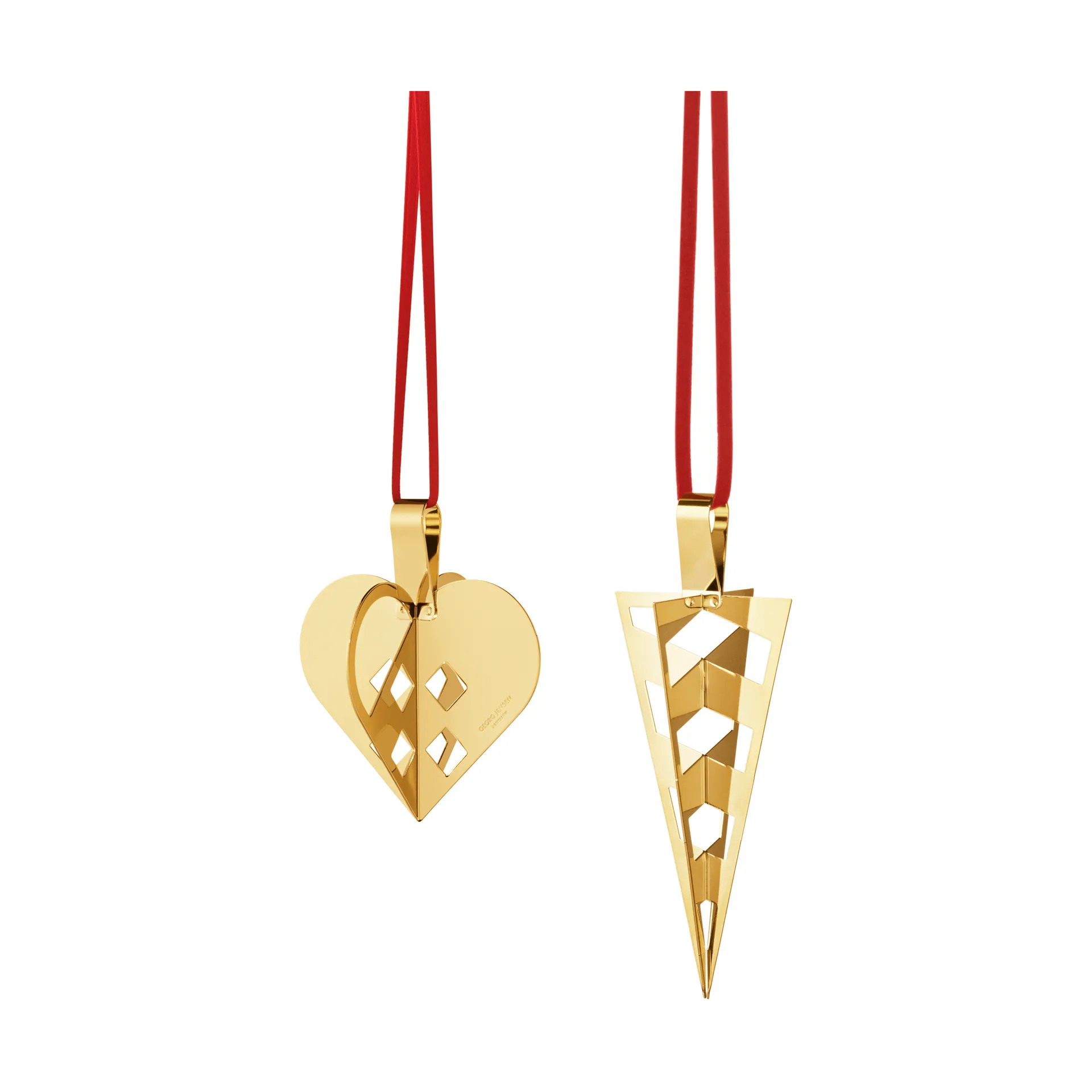 Zawieszka dekoracyjna 2025, zestaw prezentowy, 2 części, Mosiądz pozłacany Georg Jensen