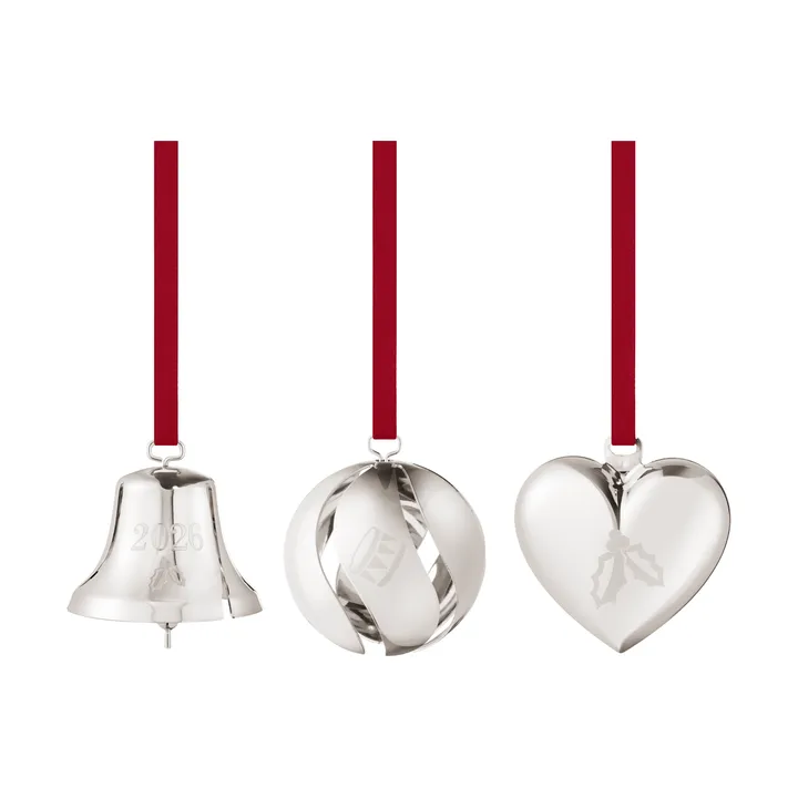 zestaw ozdób na 2026 rok - Palladium, 3-częściowy zestaw - Georg Jensen