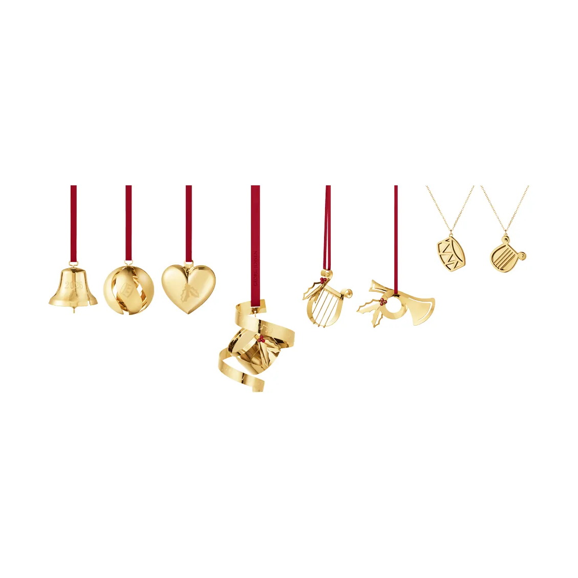 zestaw ozdób na 2026 rok, Złoto, 8 sztuk Georg Jensen