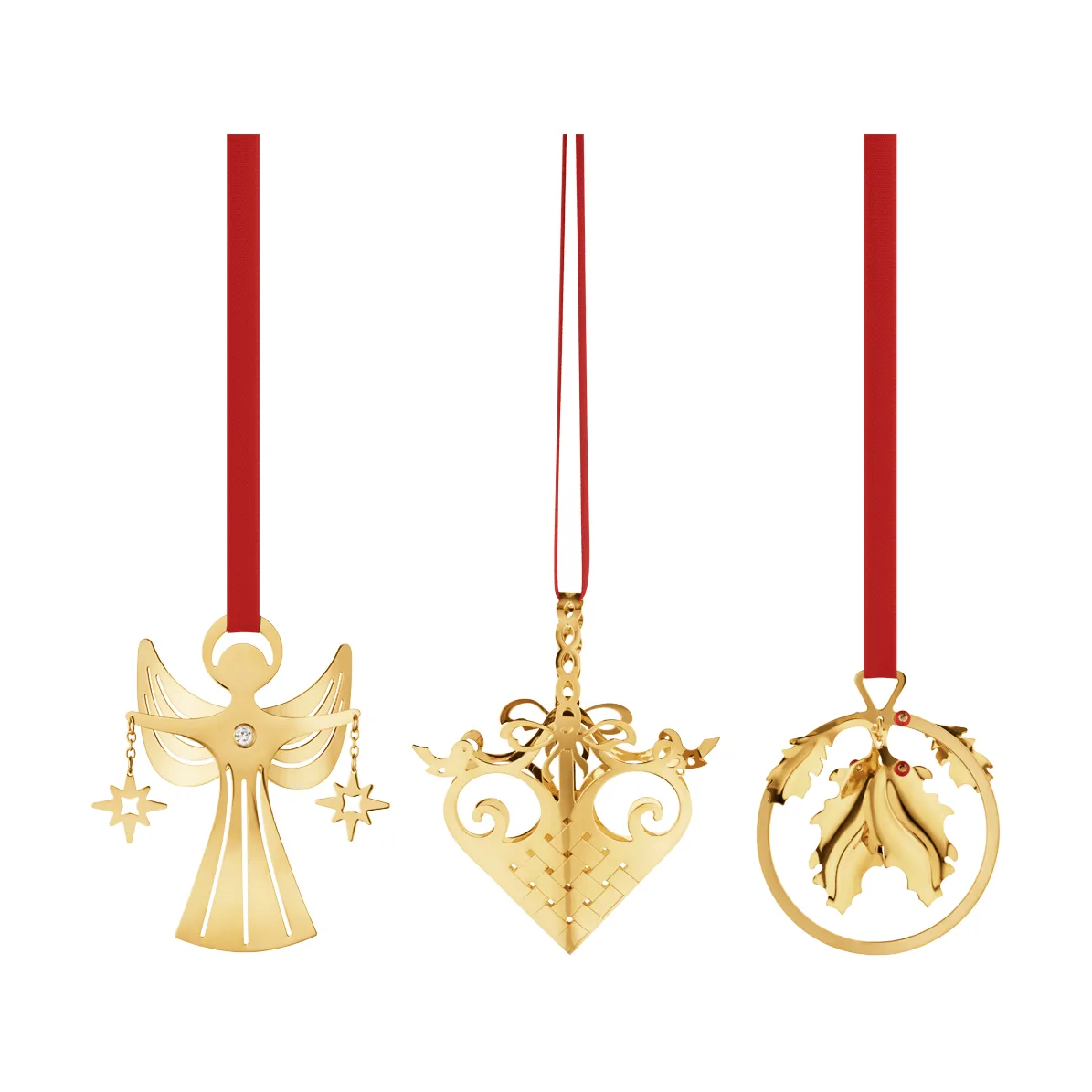 Zestaw świątecznych mobili 2026 miniaturowy, Złoto, 3 części Georg Jensen