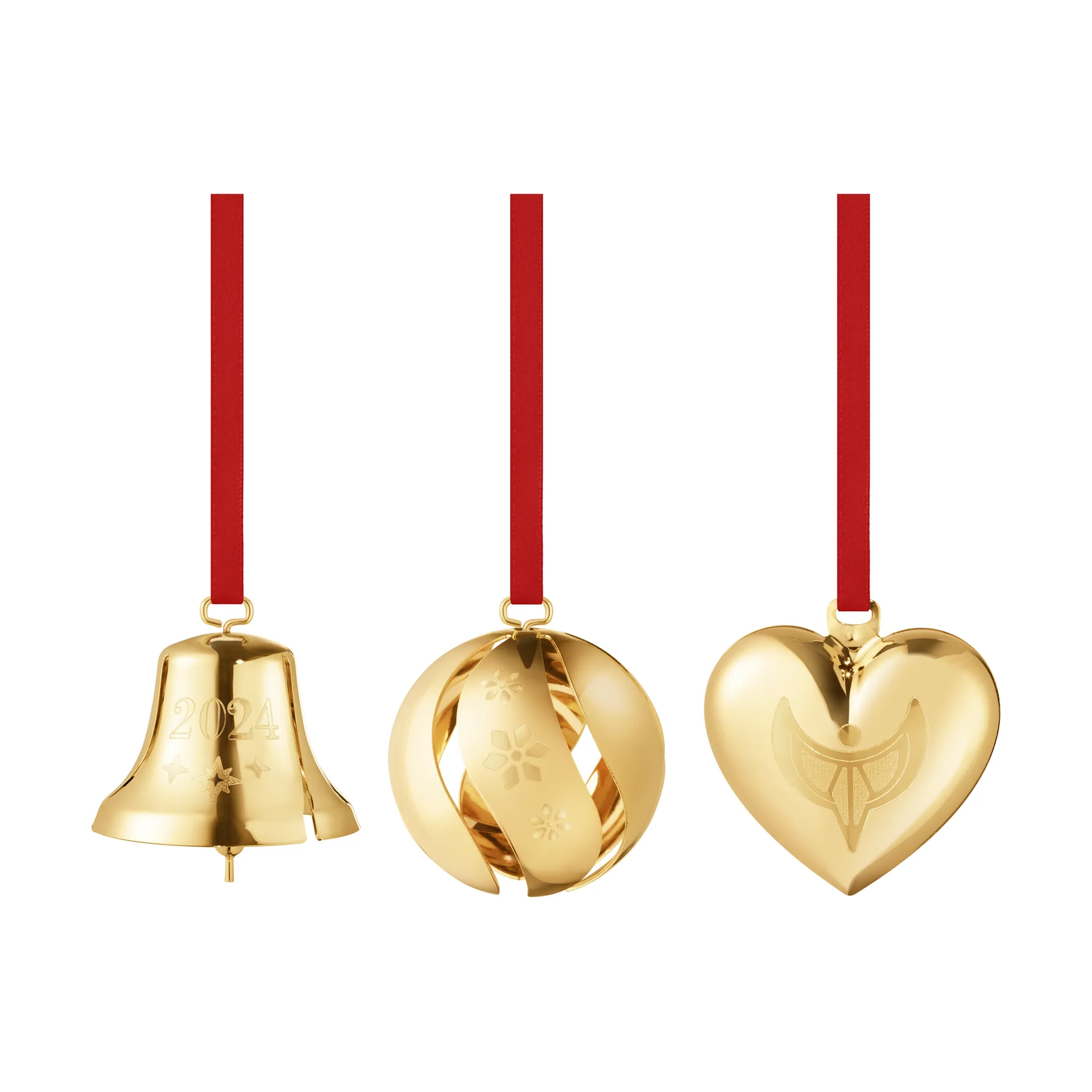Zestaw upominkowy 2024, 3 części, Pozłacany Georg Jensen