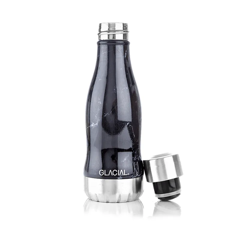 Glacial butelka na wodę 280 ml, Black marble Glacial