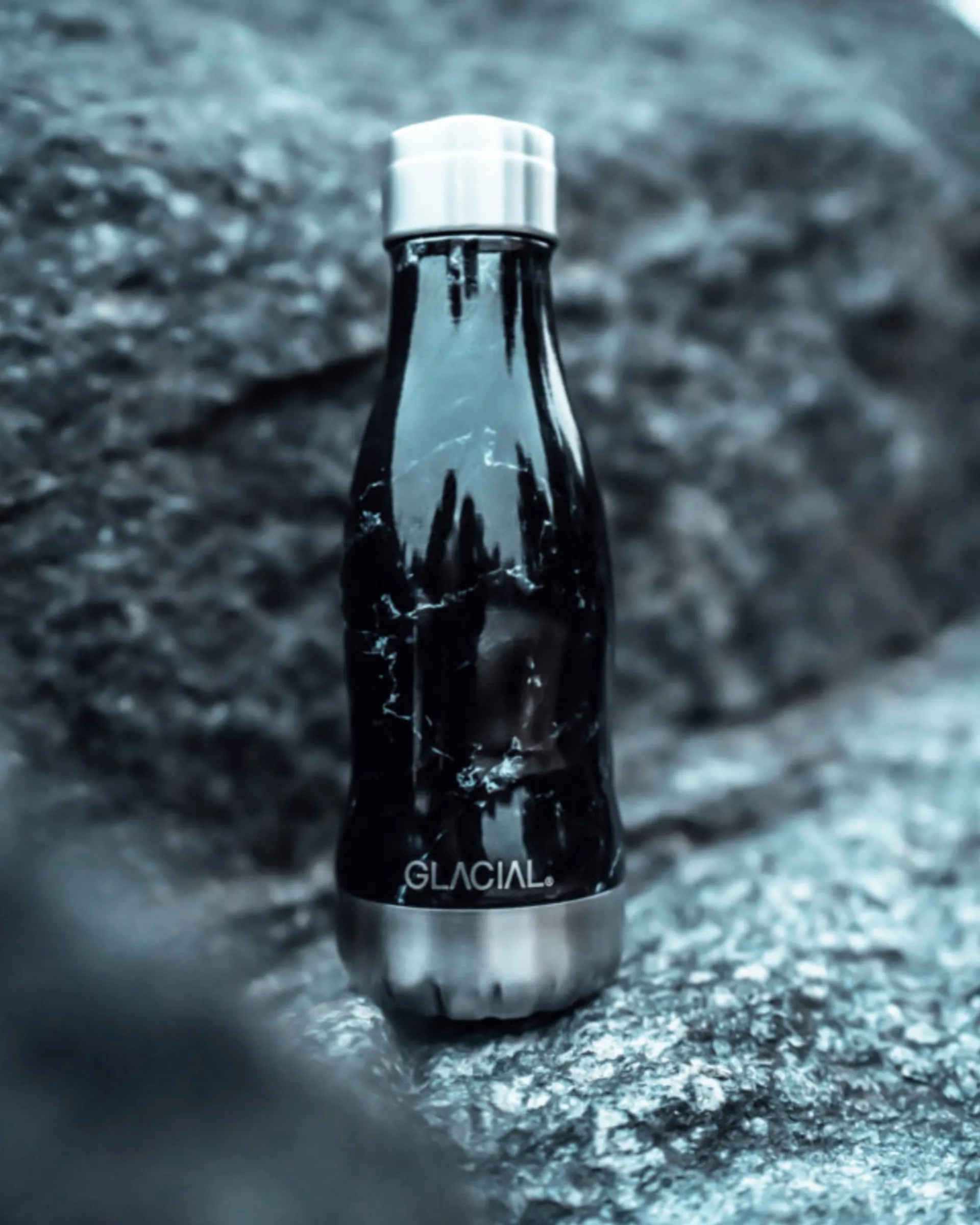 Glacial butelka na wodę 280 ml, Black marble Glacial