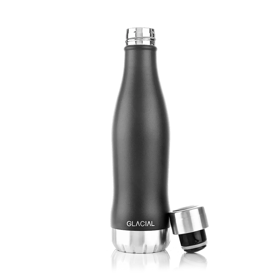 Glacial butelka na wodę 400 ml, Matte black Glacial