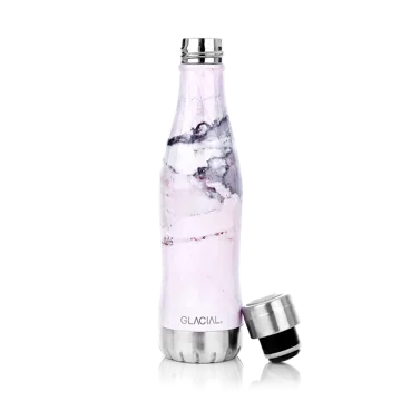 Glacial butelka na wodę 400 ml - Pink marble - Glacial
