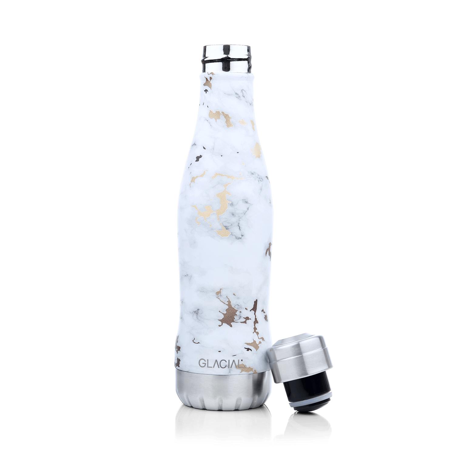 Glacial Glacial butelka na wodę 400 ml White golden marble