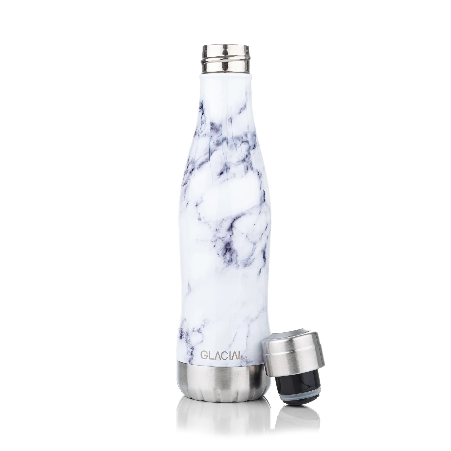 Glacial butelka na wodę 400 ml, White marble Glacial
