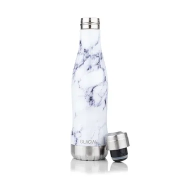 Glacial butelka na wodę 400 ml - White marble - Glacial