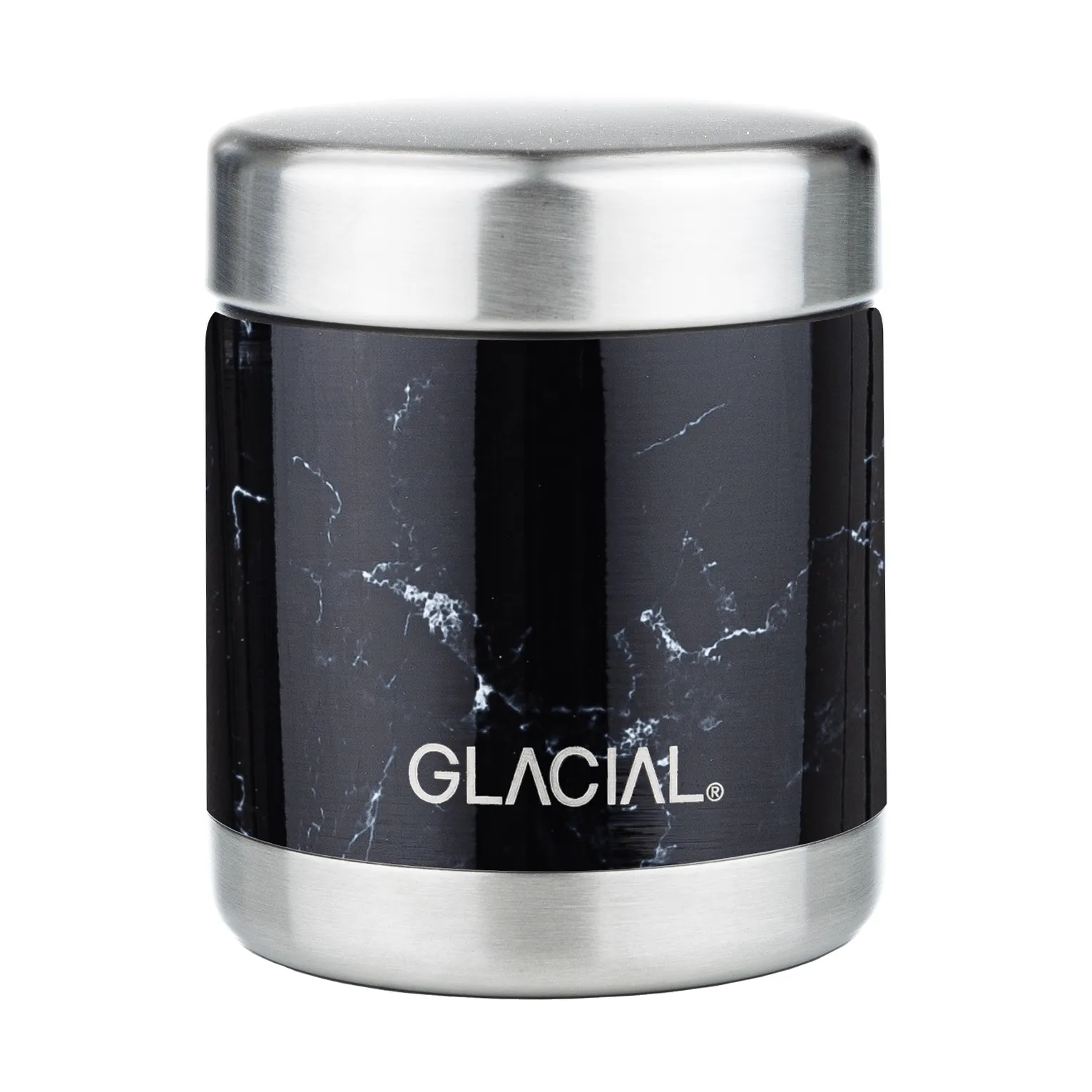 Glacial matowy termos 450 ml, Black marble Glacial