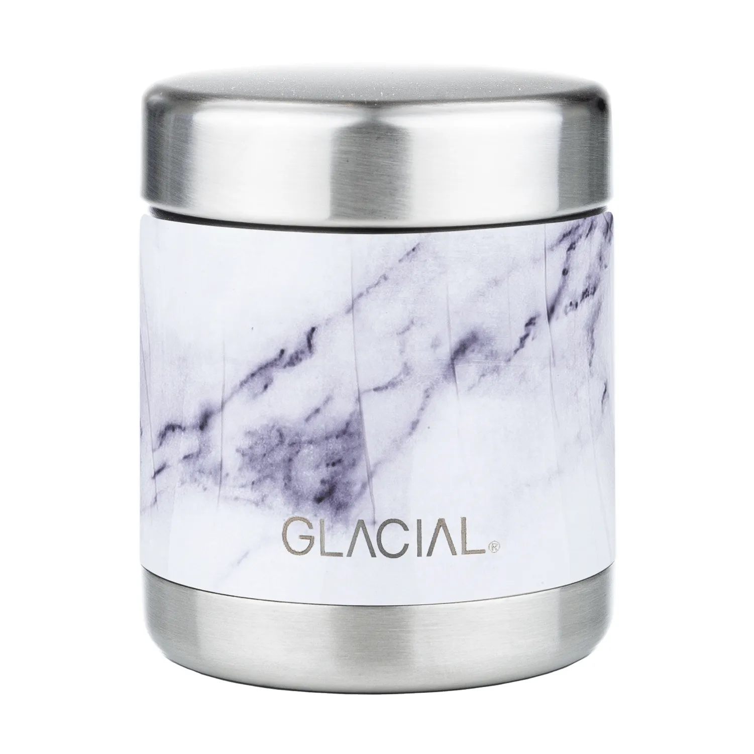 Glacial matowy termos 450 ml, White marble Glacial