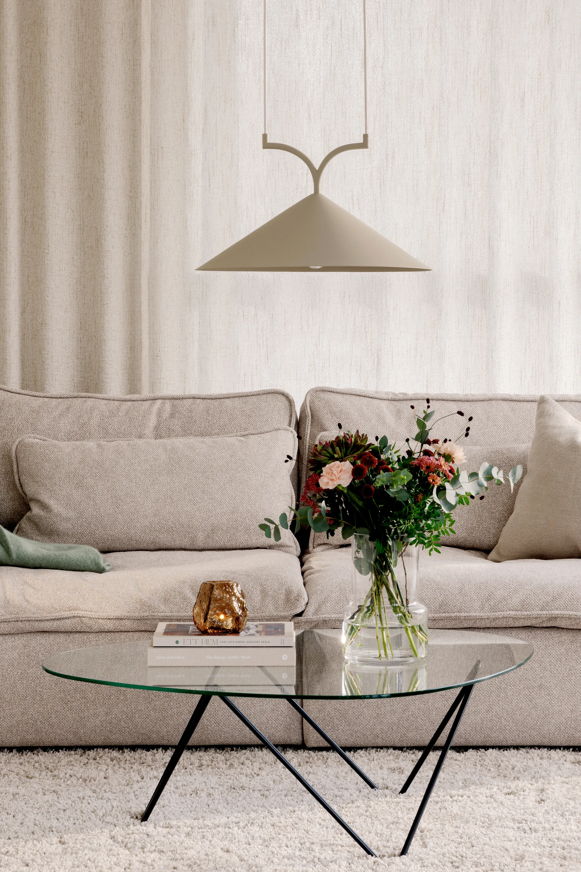 Curve lampa wisząca 50, Beżowy Globen Lighting